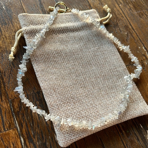 Genuine Labradorite Chip Necklace Labradorite Necklace Minimalist Necklace - Picture 1 of 3